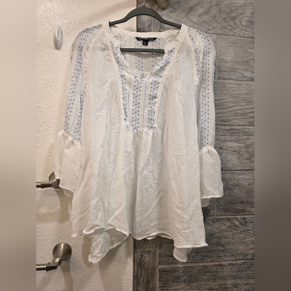 Zac & Rachel White and Blue Blouse